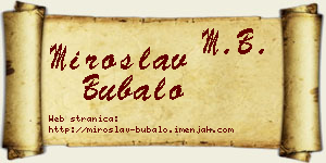 Miroslav Bubalo vizit kartica